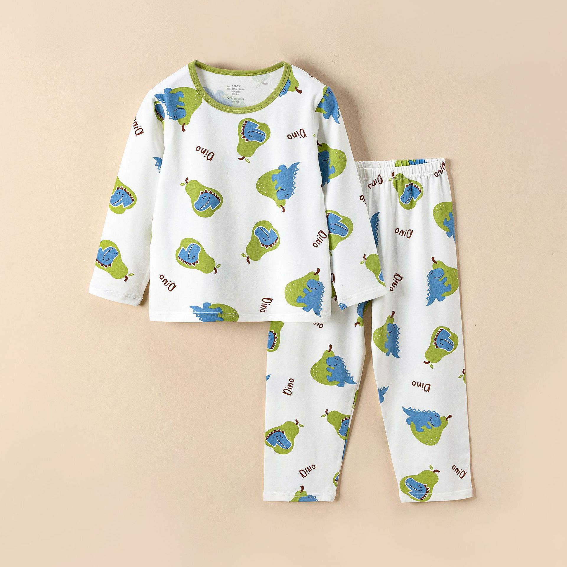 Picture of Children's Home Clothes Korean Style Pure Cotton Baby Set Class a Cotton Long-Sleeved Thin Kidsren's Clothing Boys and Girls Summer and Autumn Pajamas