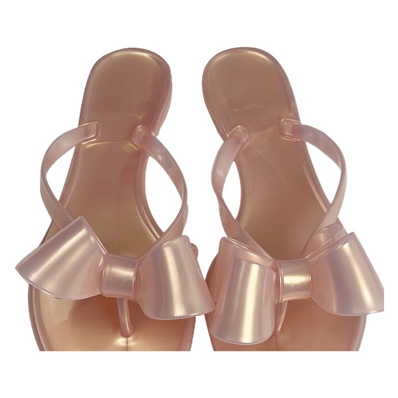 Aliexpress Hot Selling Export Jelly Butterfly Pvc Sandals Women's Flats Shoes Women's Affordable Fashion Plastic Summer Slippers