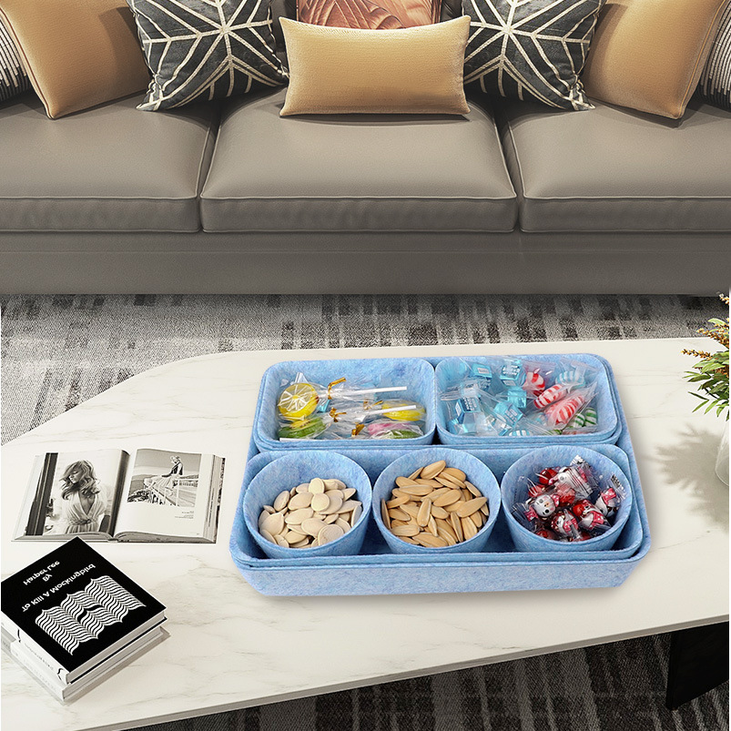 Yi felt office storage box 8 pieces felt storage integrated desktop sundries storage box in stock