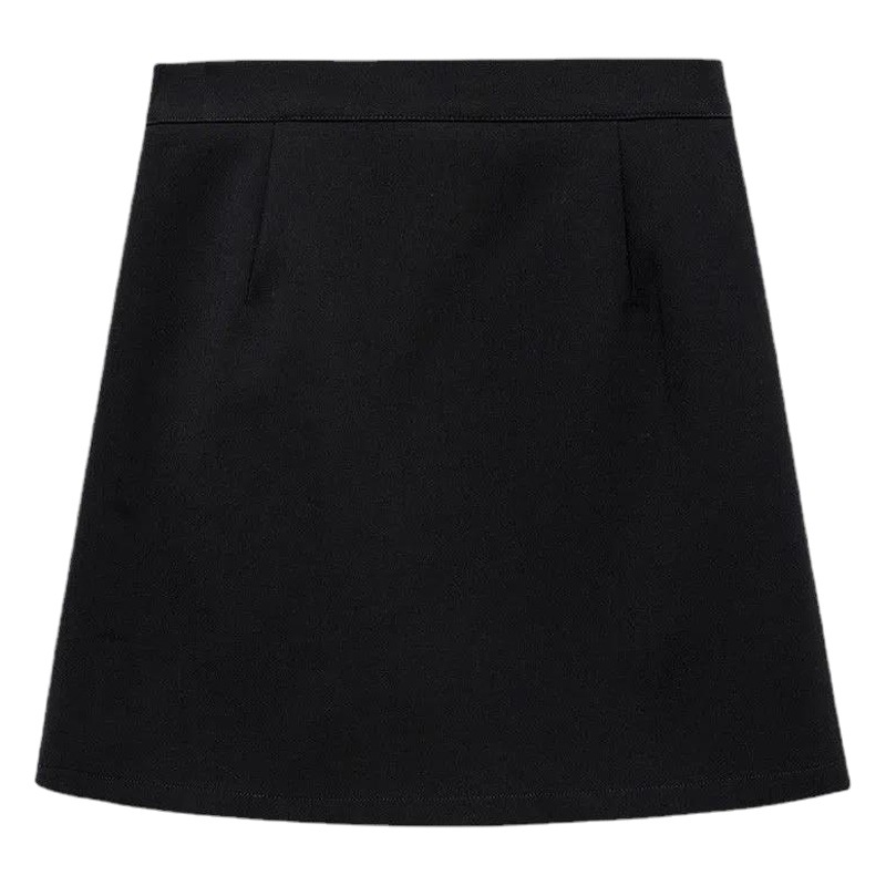 Plus Size Fat mm High-Waisted Black Skirt for Women 2023 Spring and Summer New Pleated Skirt A-Line Short Skirt High-Waisted Slimming Look