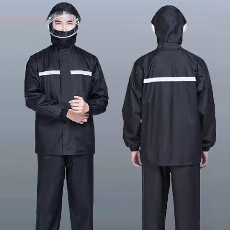 Picture of Raincoat and Rain Pants Split Set Full Body Rainproof Reflective Patrol Duty Construction Site Labor Protection Fishing Hiking Outdoor