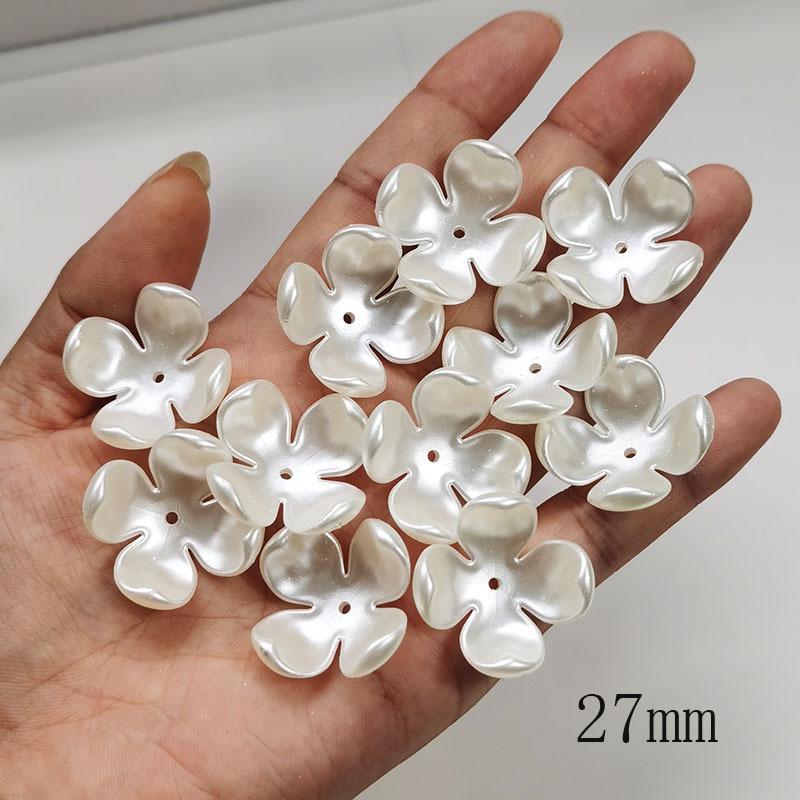 42mm Big Four-Leaf petals happy flower flocking rose 27mm white four-leaf flower diy handmade flower accessories
