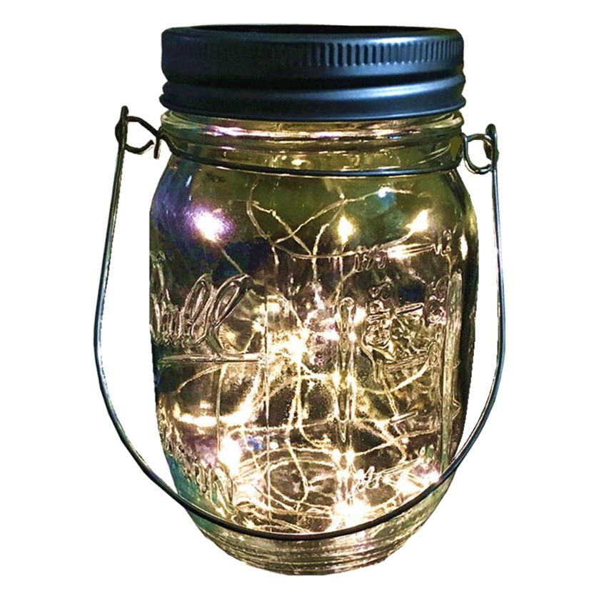 Dingcheng Solar Mason Pot Garden Villa Decoration Factory Direct Outdoor Waterproof Garden Light Crack Glass Light