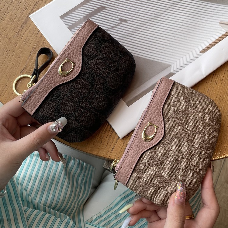 Fashion Retro Women's Small Wallet Internet Popular Mini Ultra-thin Card Bag Zipper Stitching Niche Design Storage Bag