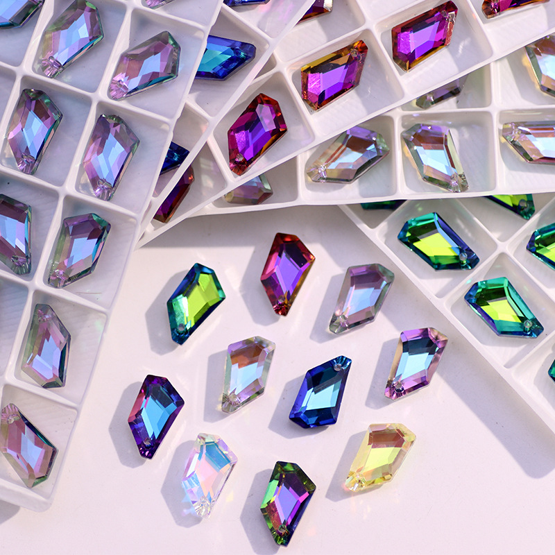 Factory wholesale diamond orthorhombic stone single hole crystal pendant DIY necklace earrings bracelet jewelry accessories