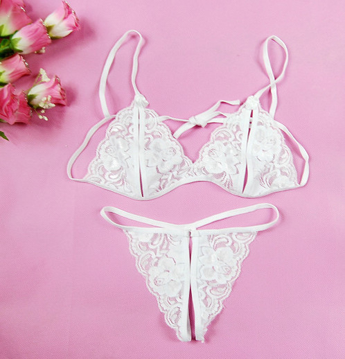 Picture of Sexy lingerie sexy lace transparent women's three-point women's dew open suit one-piece delivery