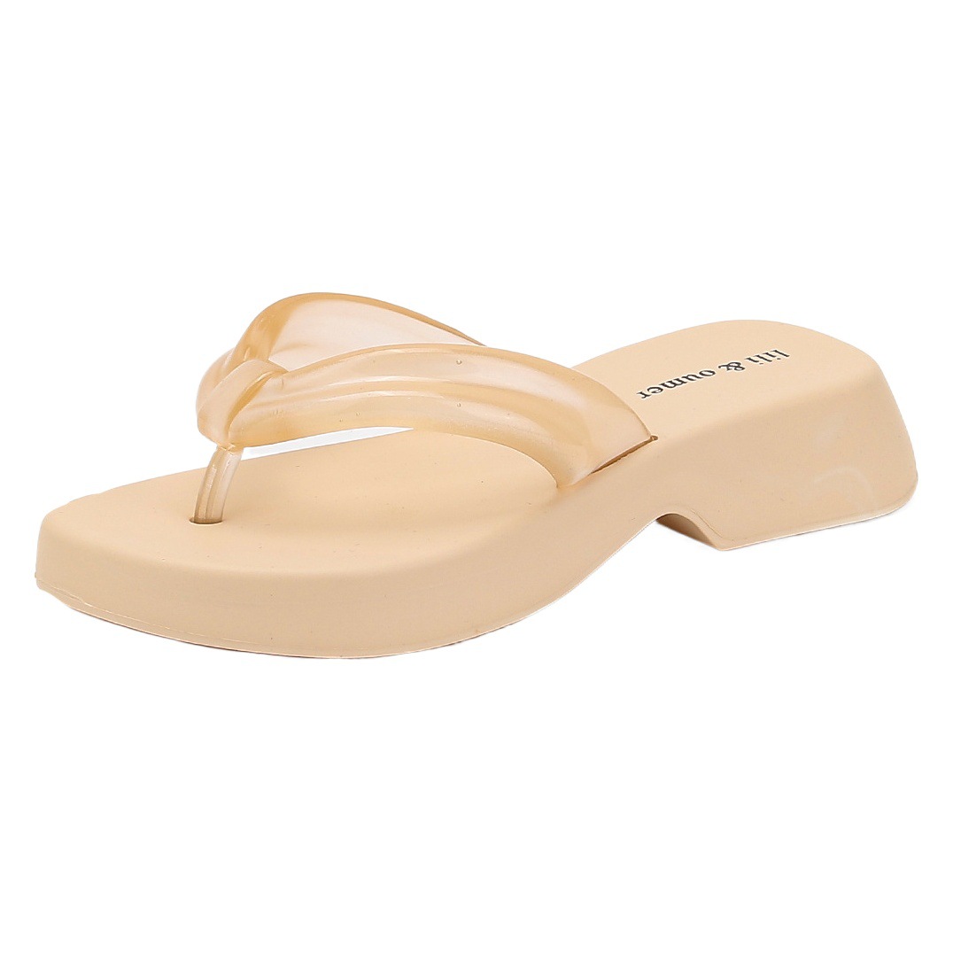 Women's European and American Style Trendy Thick-Soled Soft Eva Flip-Flops for Outdoor Casual Wear, Comfortable Sandals