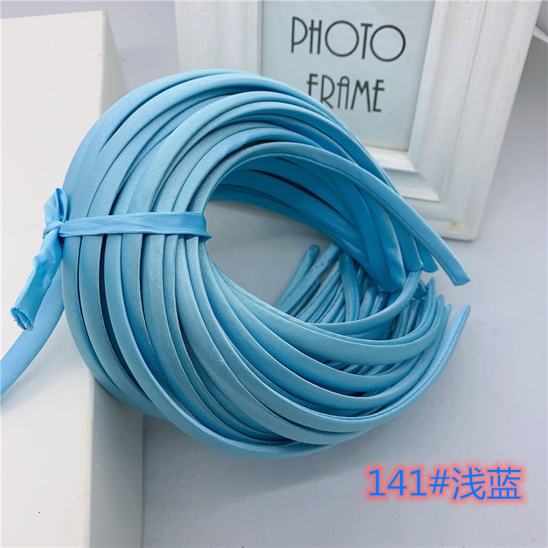 Picture of 10mm Candy-Colored Cloth-Wrapped Thickeneded Headband DIY Hairband Material Hair Accessories 1cm Satin Set Cloth Headband