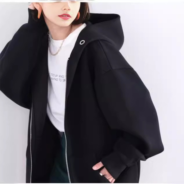 Picture of Popular Classic Japanese and Korean spring and autumn women's ins trendy cardigan zipper sweater women's Korean-style loose slimming fashion top