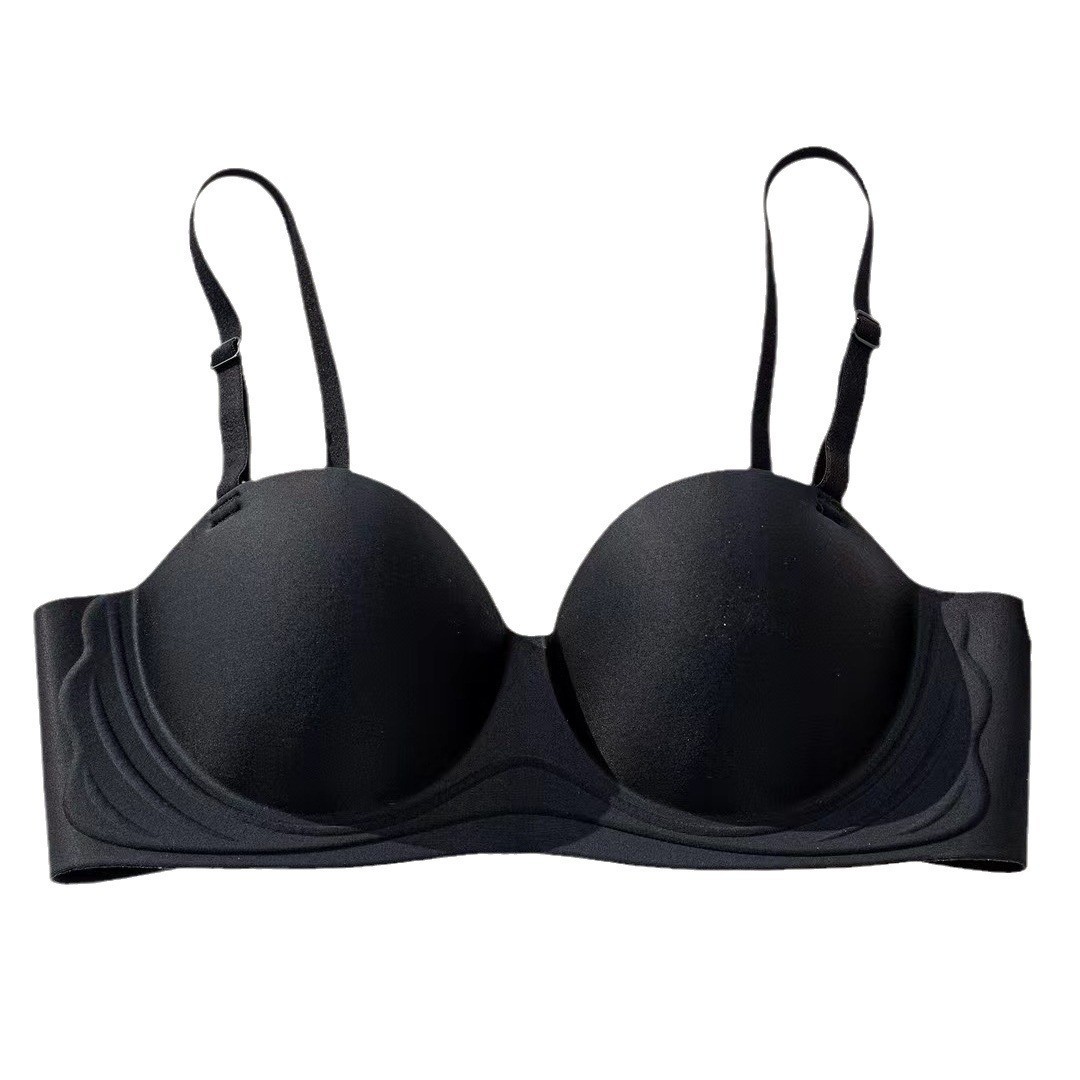 Picture of New one-piece seamless underwear women's small chest big without steel ring breast collection push up upper support anti-sagging bra