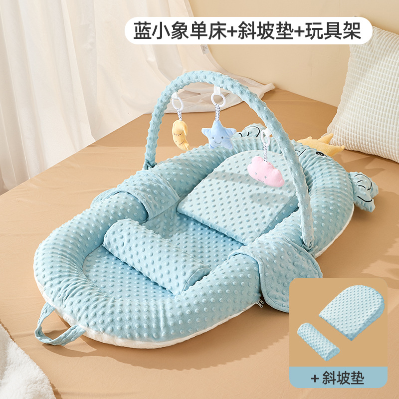 Picture of Infant bed anti-spitting milk soothing uterine slope newborn bionic bed anti-startling movable crib