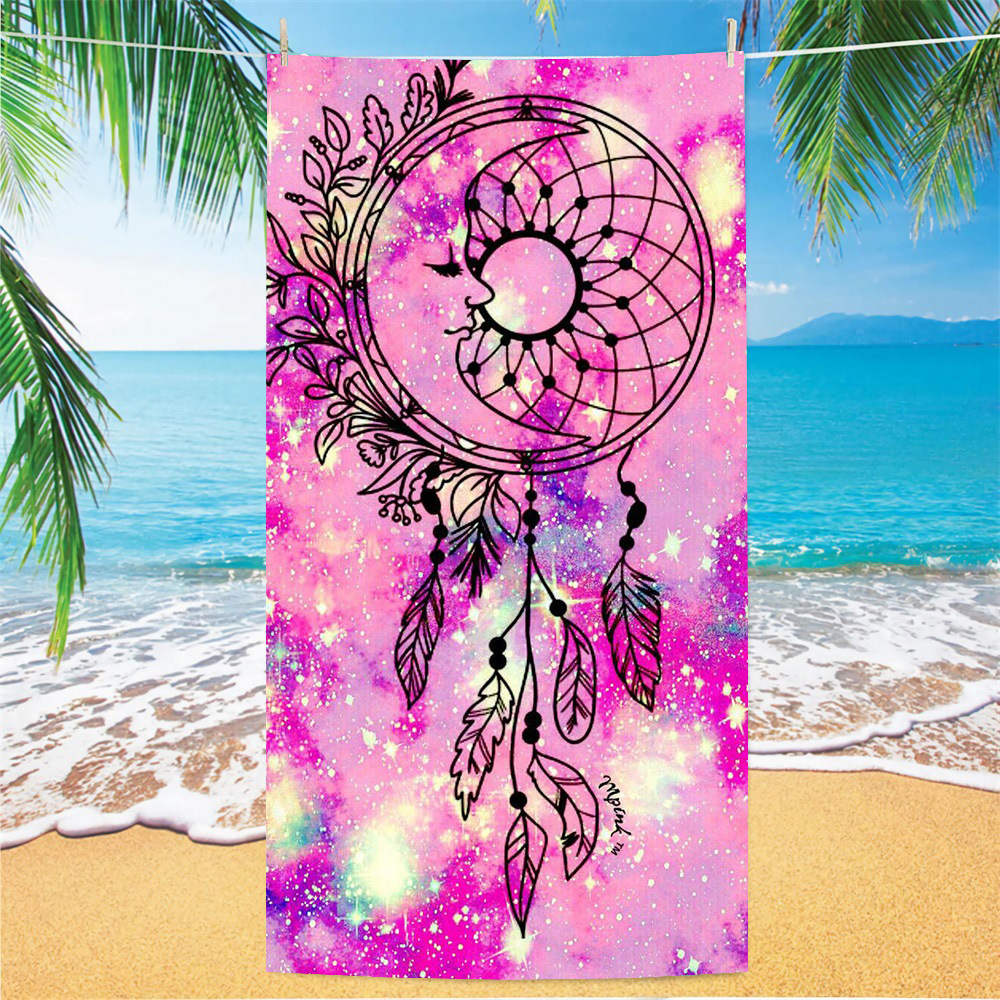 Picture of Cross-border microfiber double-sided velvet beach towel custom LOGO digital printing large bath towel rectangular thick towel