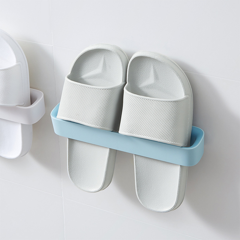 Picture of Cross-border Bathroom Slipper Rack Wall-mounted Punch-free Toilet Wall Toilet Shoes Draining Rack Storage Rack