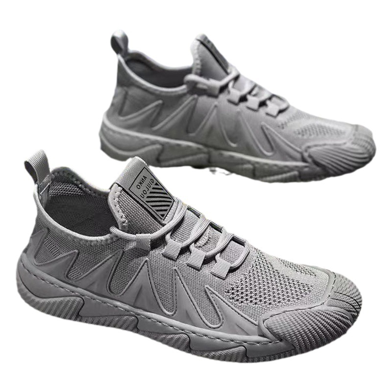 Men's work shoes 2023 Autumn New breathable comfortable flying woven fashion trendy personality youth sports casual shoes