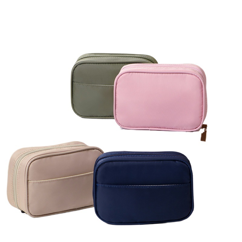 Picture of Solid Color Simple Cosmetic Bag Small High-value Portable Multi-functional Wash Bag Layered Dirt-resistant Large Capacity Storage Bag