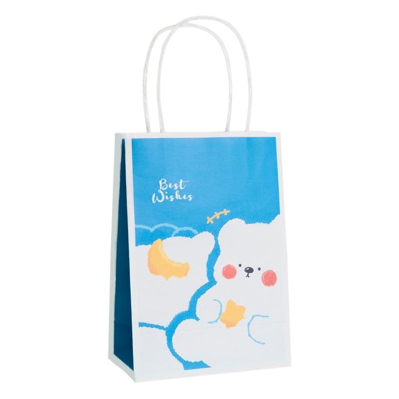 ins Gift Bag Cute Cartoon Kraft Paper Tote Bag Creative Snack Gift Bag Birthday Gift Bag
