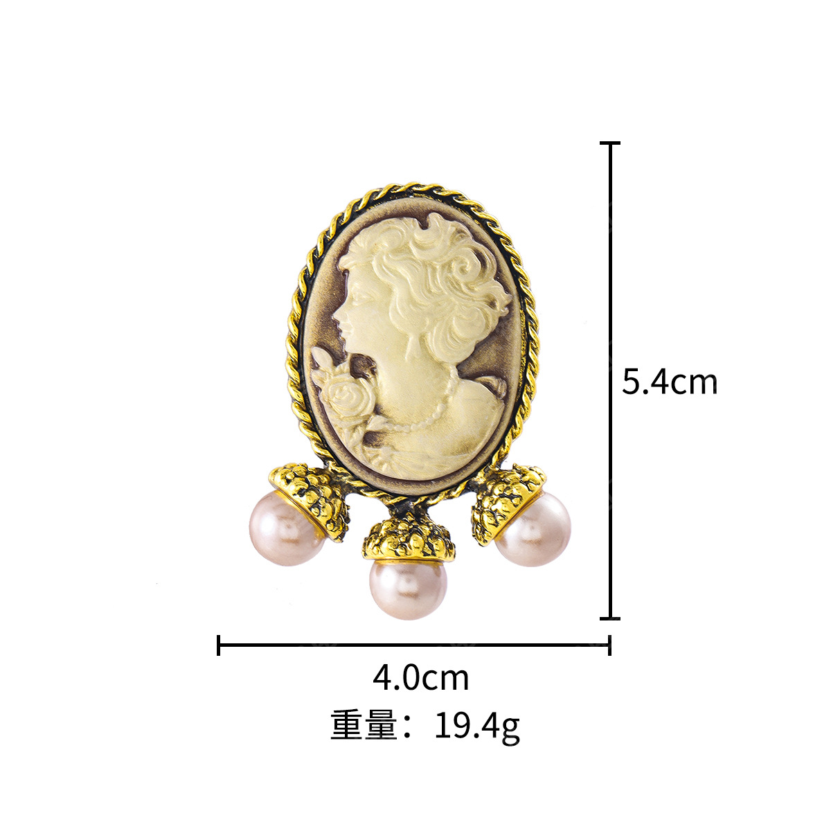 Picture of Vintage French Style Cameo Brooch High Sense vintage Pin Elegant Elegant Clothing Accessories Corsage Present