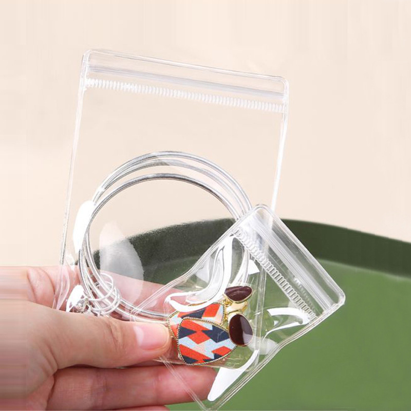 Pvc Ziplock Bag Anti-Oxidation Jewelry Bag Card Bag Bracelet Necklace with Hanging Hole Jewelry Bag Self-Sealing Storage