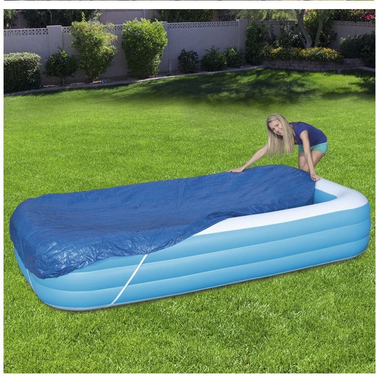 Picture of 58108 Square Inflatable Swimming Pool Cover Swimming Pool Dust Cover Thickeneded Pe Swimming Pool Cover