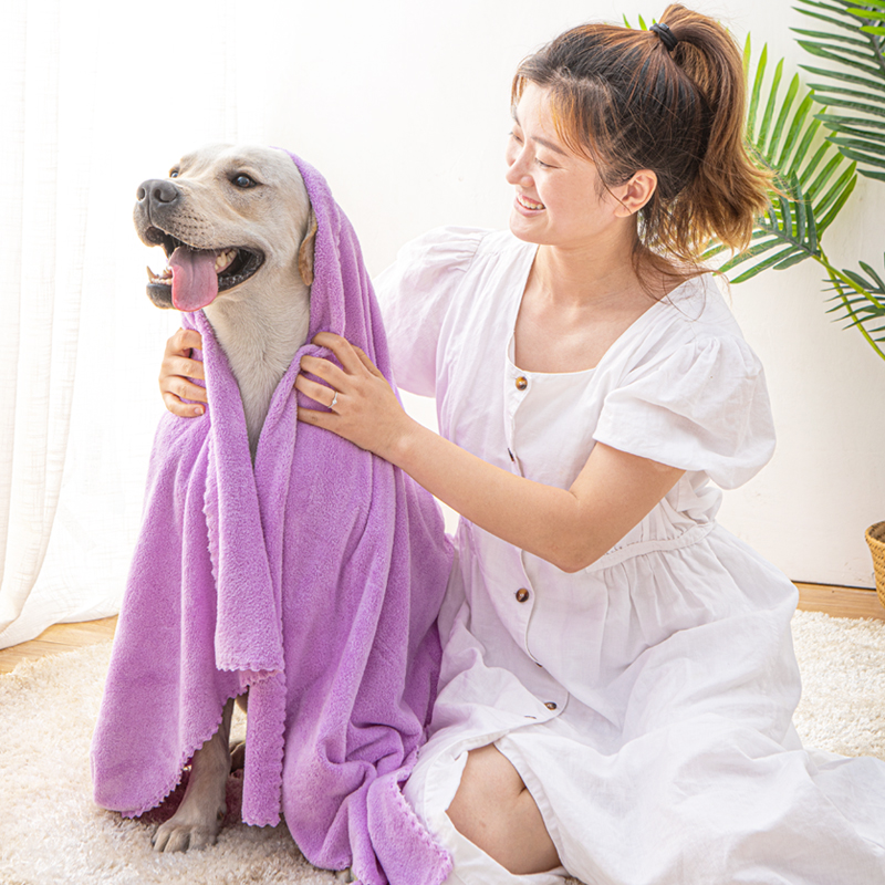 Picture of Dog Absorbent Towel Quick-drying Large Bath Supplies Thickened Bath Towel Cat Teddy Golden Hair Pet Drying Blanket