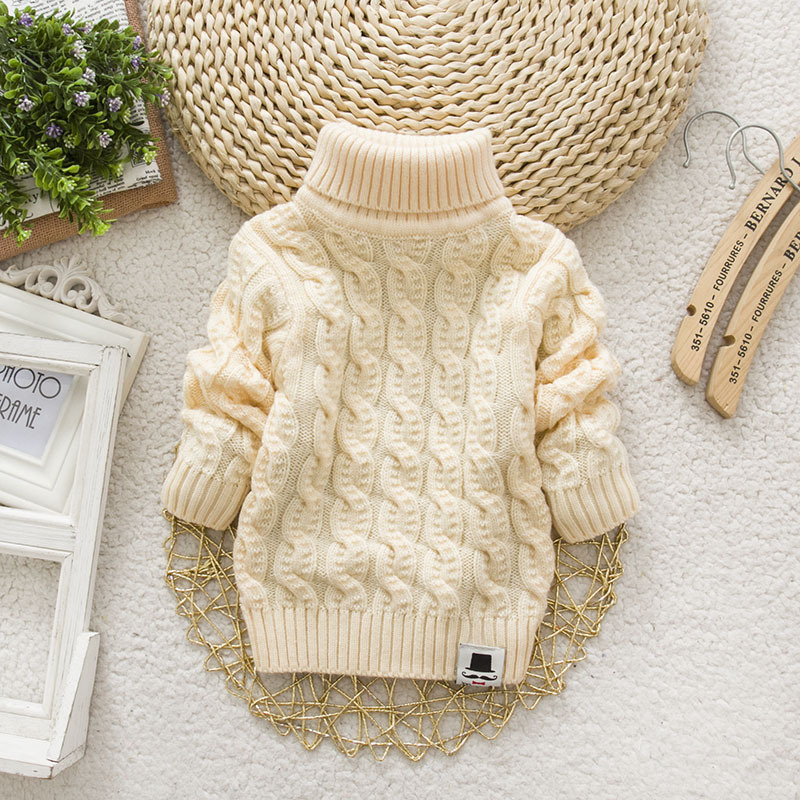 Picture of 2025 Children's Sweater Unisex Small Cable Knit Solid Color Round Neck Long Sleeve Knitwear for Older Children Cross-Border Hot Item