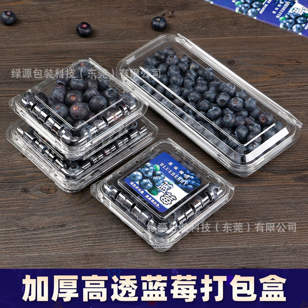 Disposable transparent blueberry box 250 grams thick blueberry box supermarket boutique packaging box wholesale a large number of concessions