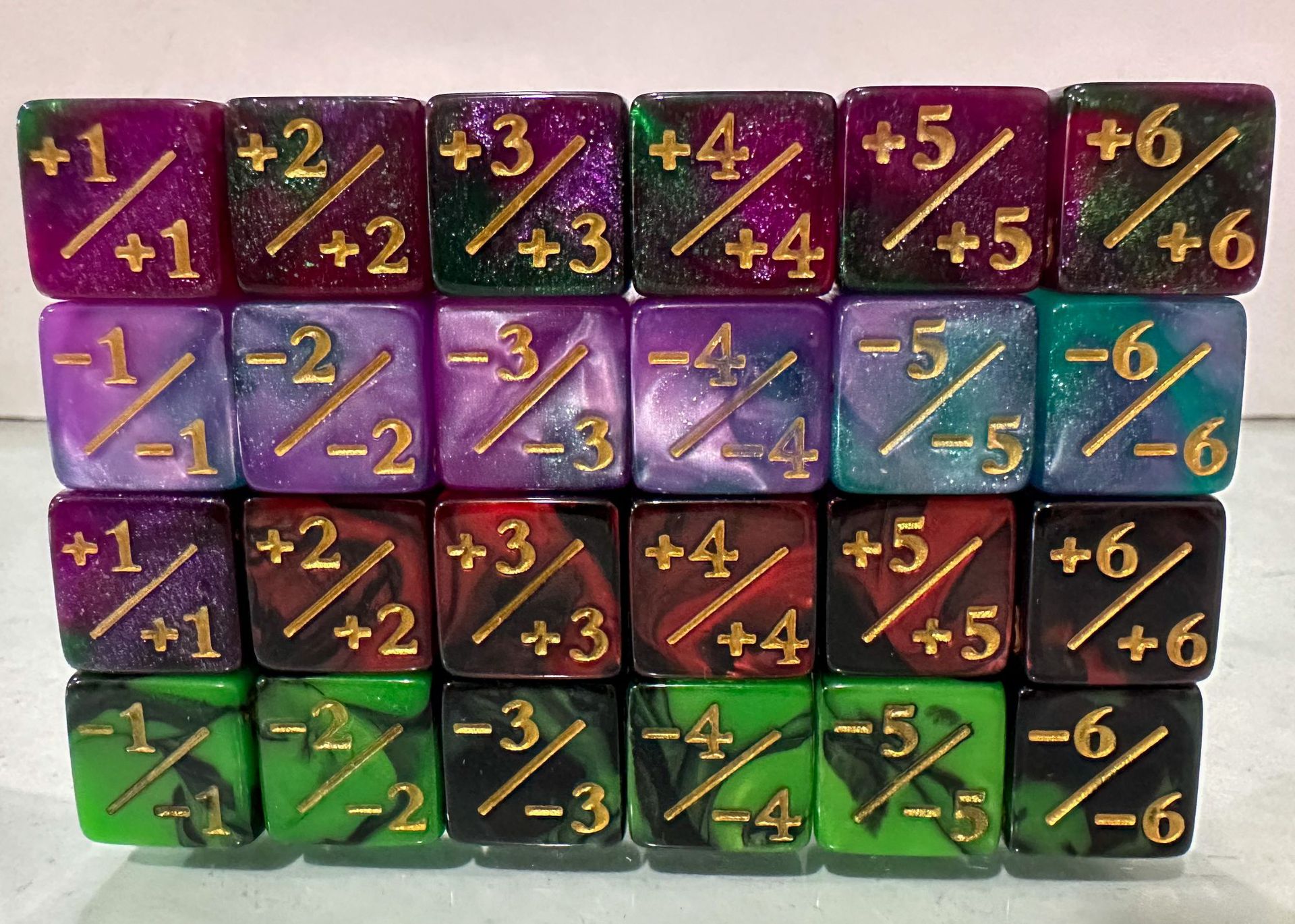 Picture of 16mm right angle two-color plus and minus number arithmetic dice color sieve throw