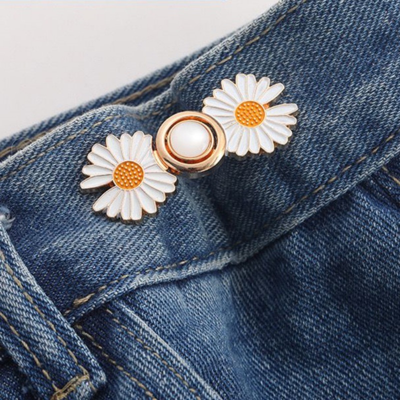 Picture of Chinese Knot Waist Buckle Pair Buckle Flat Bottom Removable Nail-free Seam-free Button Girl's Trouser Skirt Waist Size Change Artifact
