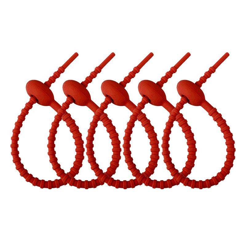 Picture of 215mm silicone cable tie data line storage finishing winder DIY key chain jewelry pendant color lanyard