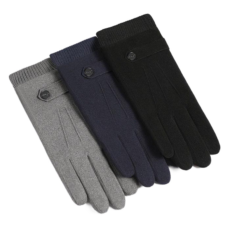Warm Gloves Men's Winter 0604 German Velvet Autumn and Winter Driving Outdoor Cycling Fleece-Lined Touch Screen Cycling Warm Gloves