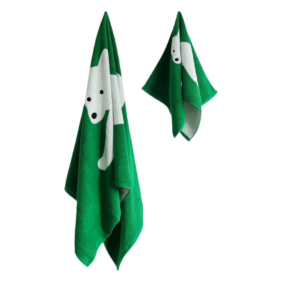 New Cartoon Puppy Cotton Yarn-dyed Towel Class A Combed Long-staple Cotton Towel Children Adult Absorbent Bath Towel