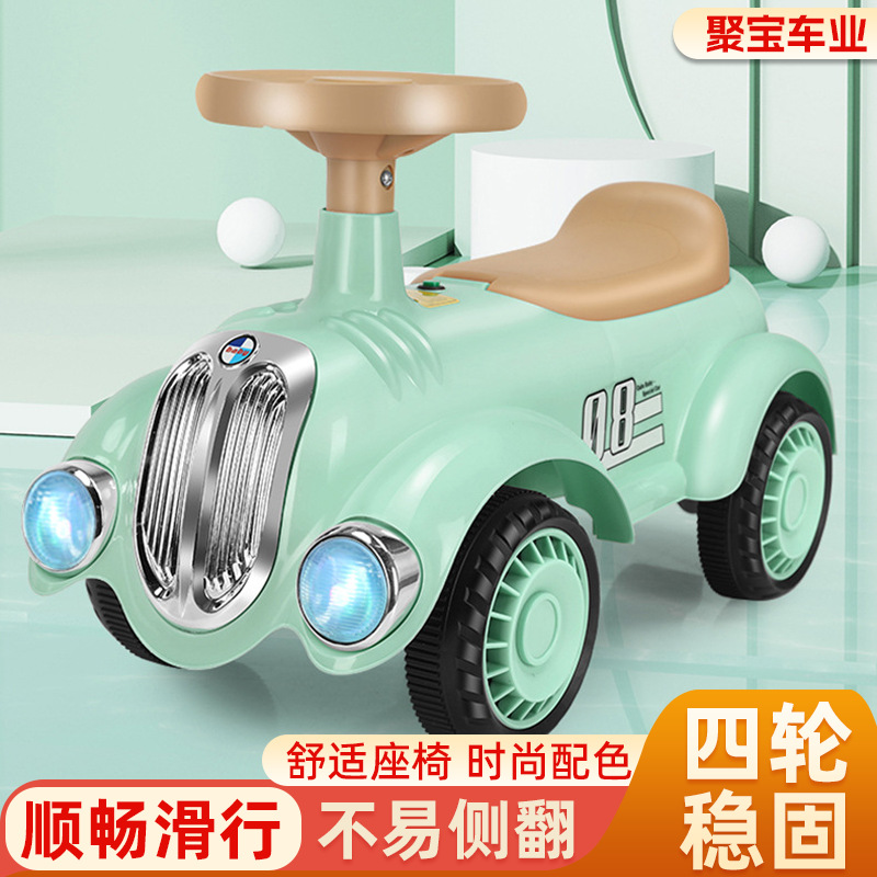 Picture of Children's scooter four-wheel balance car children's bicycle scooter retro children's toy car music Light