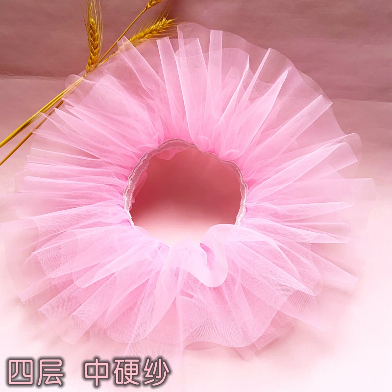 Picture of Children's Dance gauze skirt female ballet pettiskirt half-length short mesh 61 performance skirt practice skirt White Black