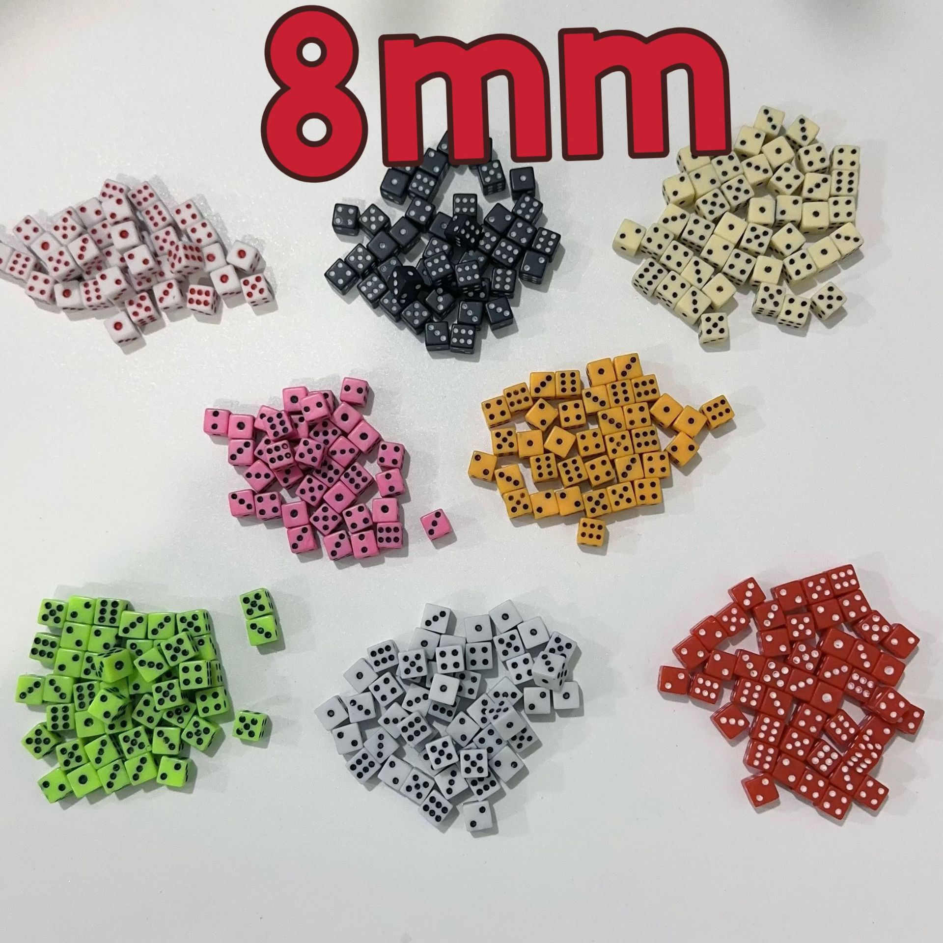 Yiwu Dege leisure and entertainment supplies direct 8mm new color and 8mm white ordinary color dice