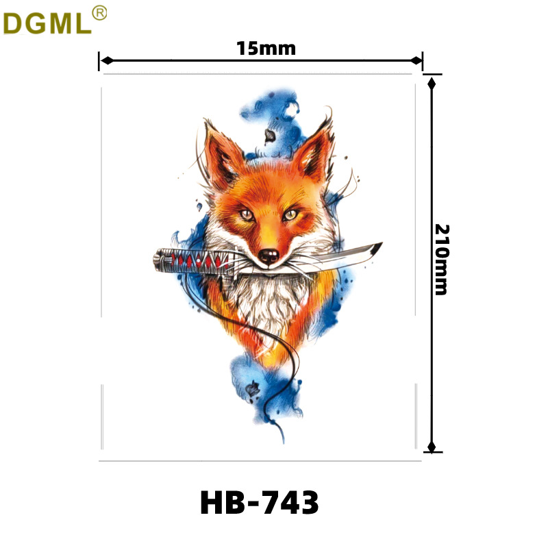 Picture of Small fresh English letters flower butterfly tattoo stickers color creative full arm fox in stock wholesale to map custom