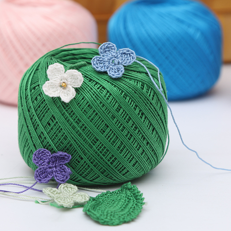 Warm Color No.10 Lace Strongly Twisted Mercerized Pearl Egyptian Long-staple Cotton Handmade Micro-hook Hand-bow Ball 20g Wool Ball