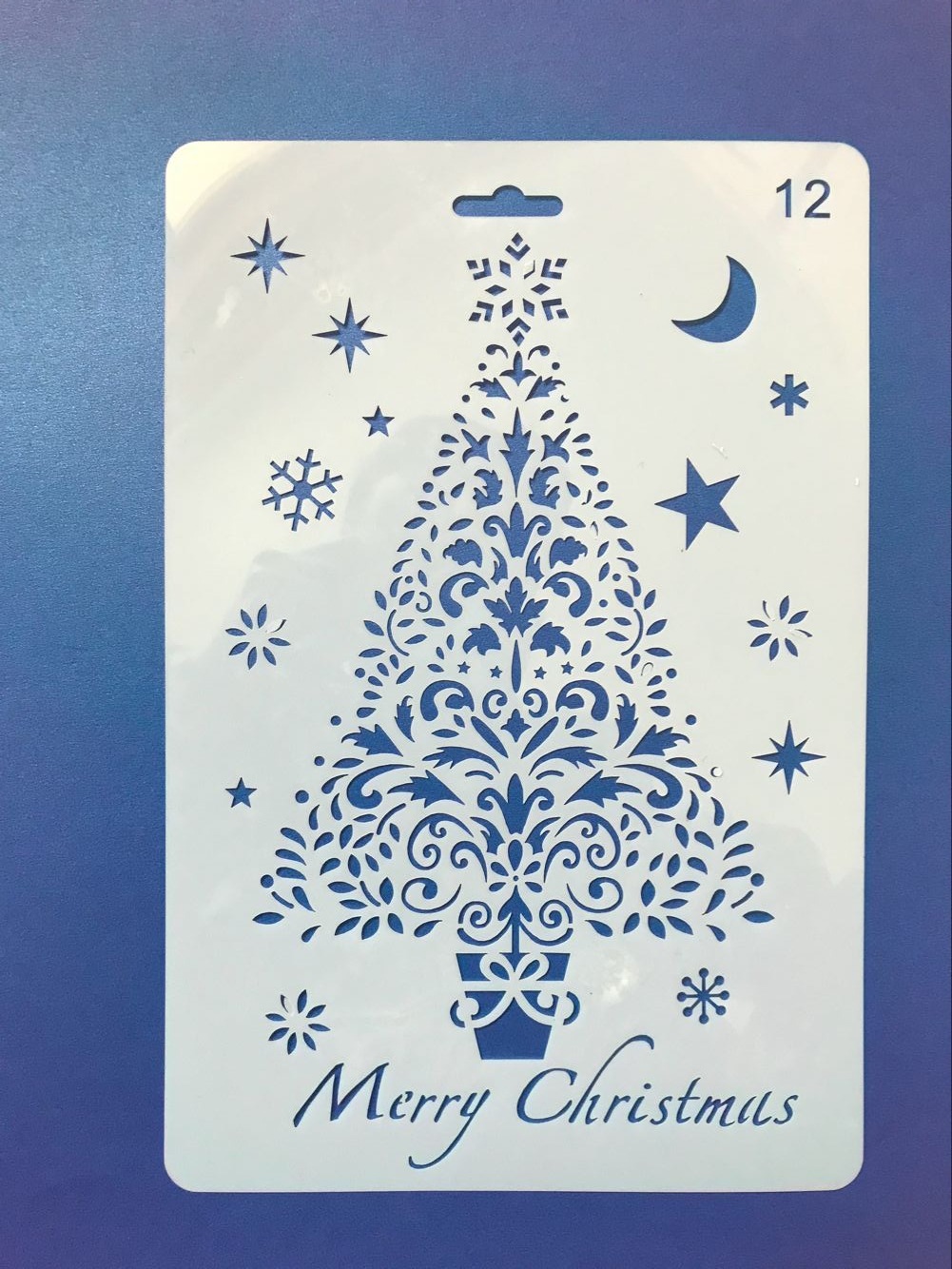 Picture of Christmas series painting template hollow diy album Lace ruler hand-written newspaper Journal drawing spray mold