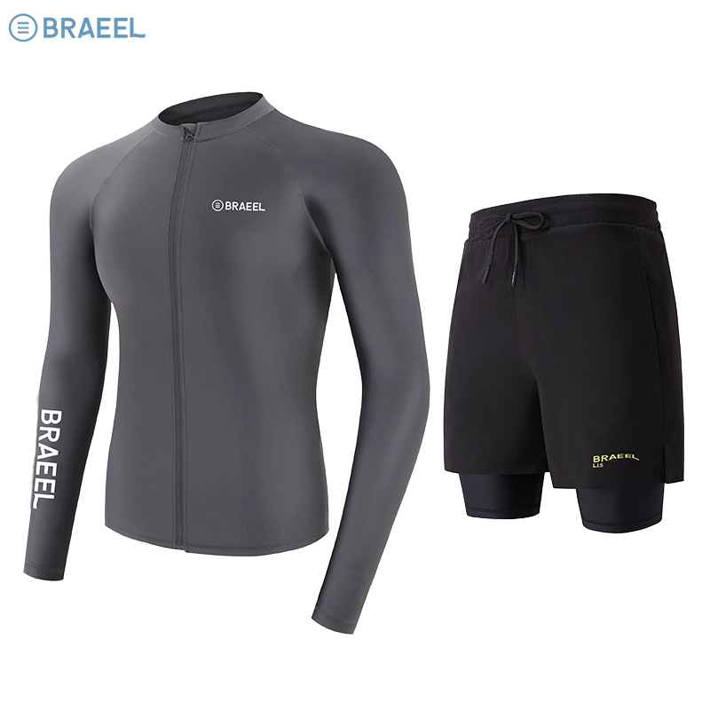 South Korea Men's Swimsuit Long Sleeve Diving Suit Full Body Sun Protection Quick-drying Snorkeling suit Swimsuit Jellyfish Suit Surfwear