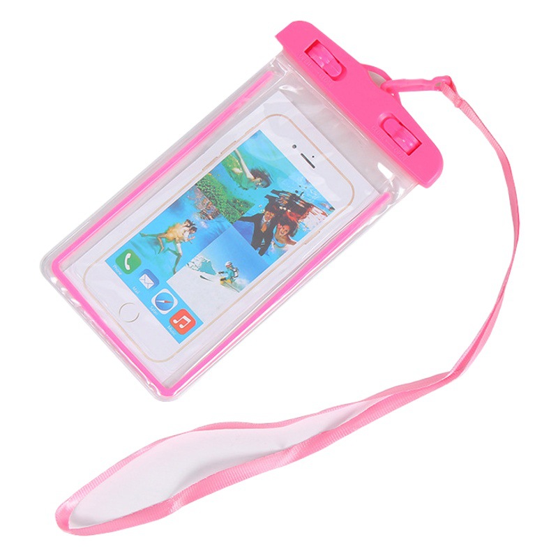 Luminous Fluorescent Mobile Phone Waterproof Bag Solid Color Transparent Outdoor Protective Bag Drifting Swimming Waterproof Case Luminous Model