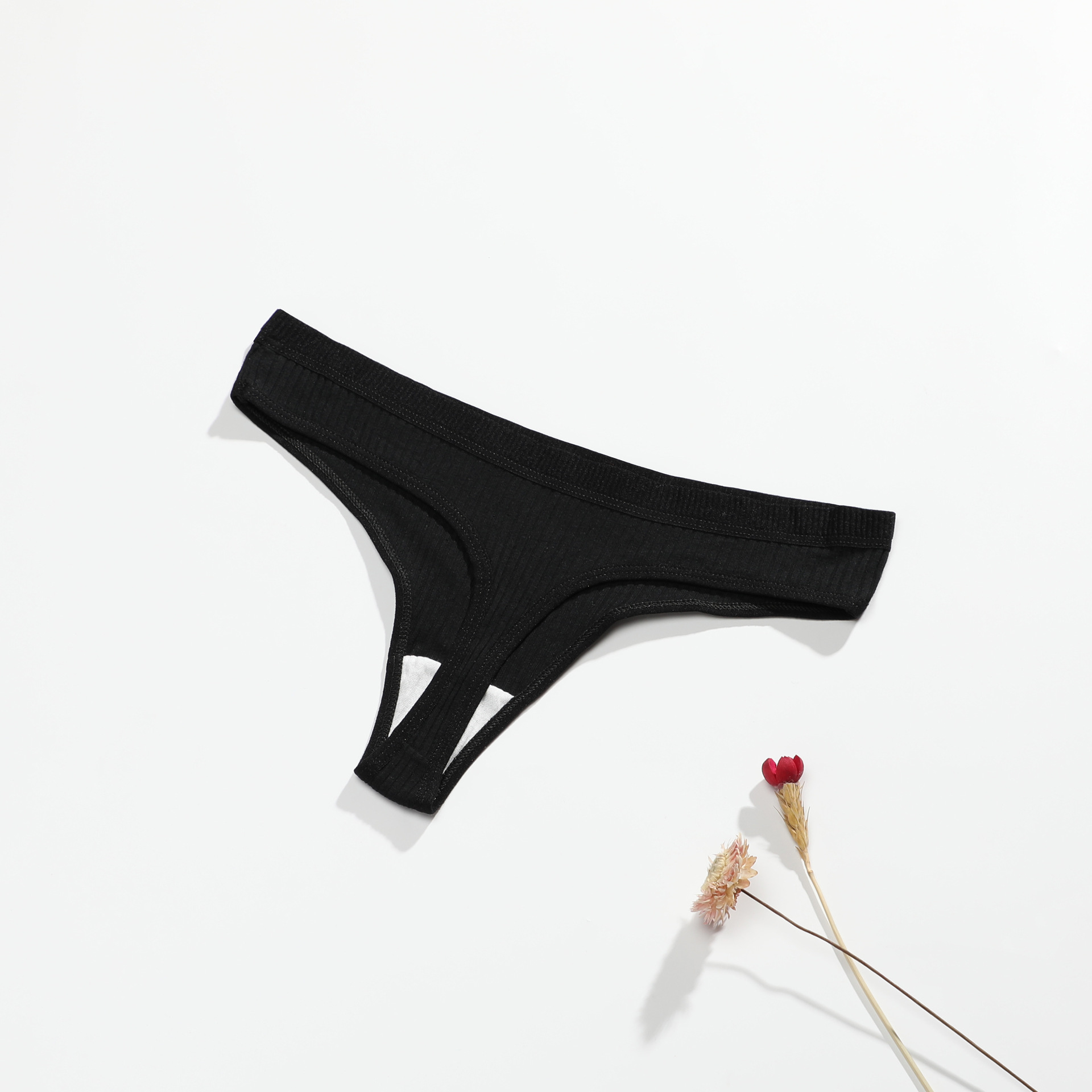 Picture of Pure Cotton European and American Sexy Thong Women's Mid-low Waist Women's Comfortable Breathable t-shaped Panties Simple Women's t-shaped Panties