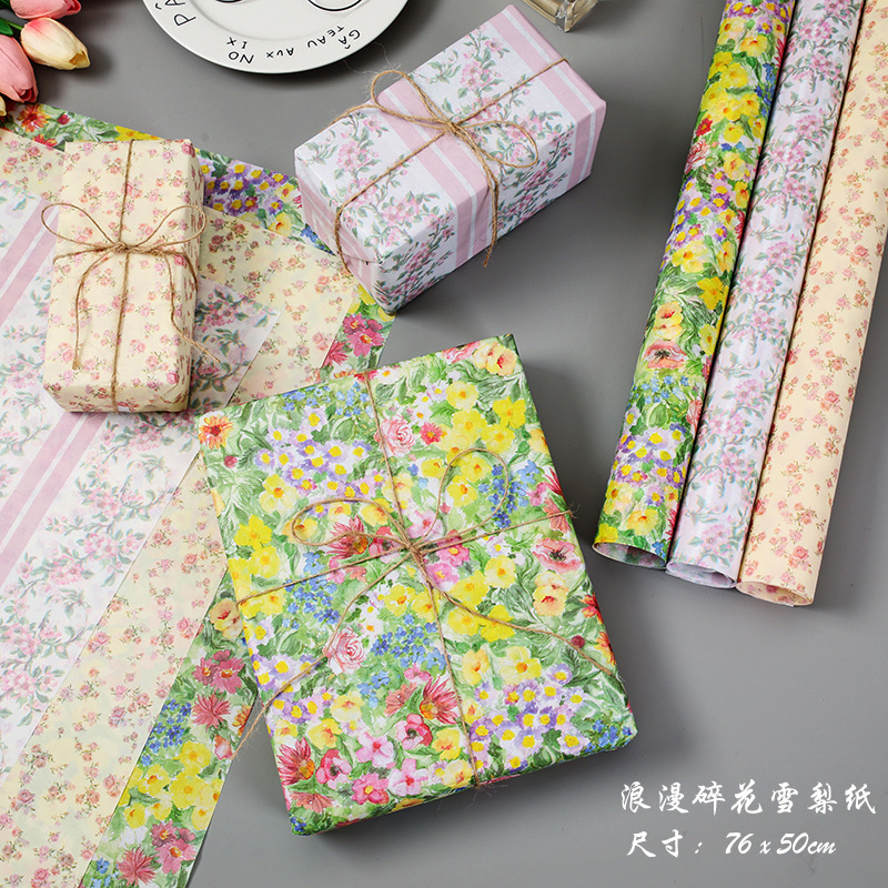 New retro floral Sydney paper thickened 22g cotton paper ins printed tissue paper 5 10 20 wrapping paper