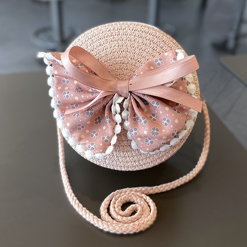 Picture of Children's Sunscreen Hat Summer Girl's Sunshade Straw Hat Bag suit Girl Baby Girl Western-style Lace Princess Beach Hat