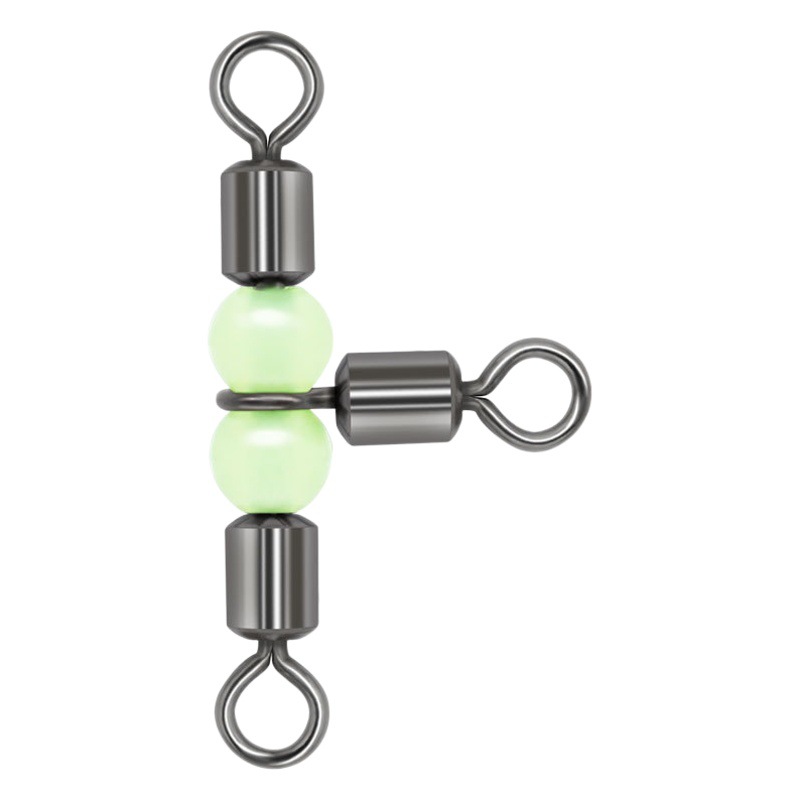 Fishing T-Shaped Fluorescent Boat Fishing Connection Swivel Figure-Eight Ring Three-Prong Connector Splitter Figure-Eight Ring Luminous Beads
