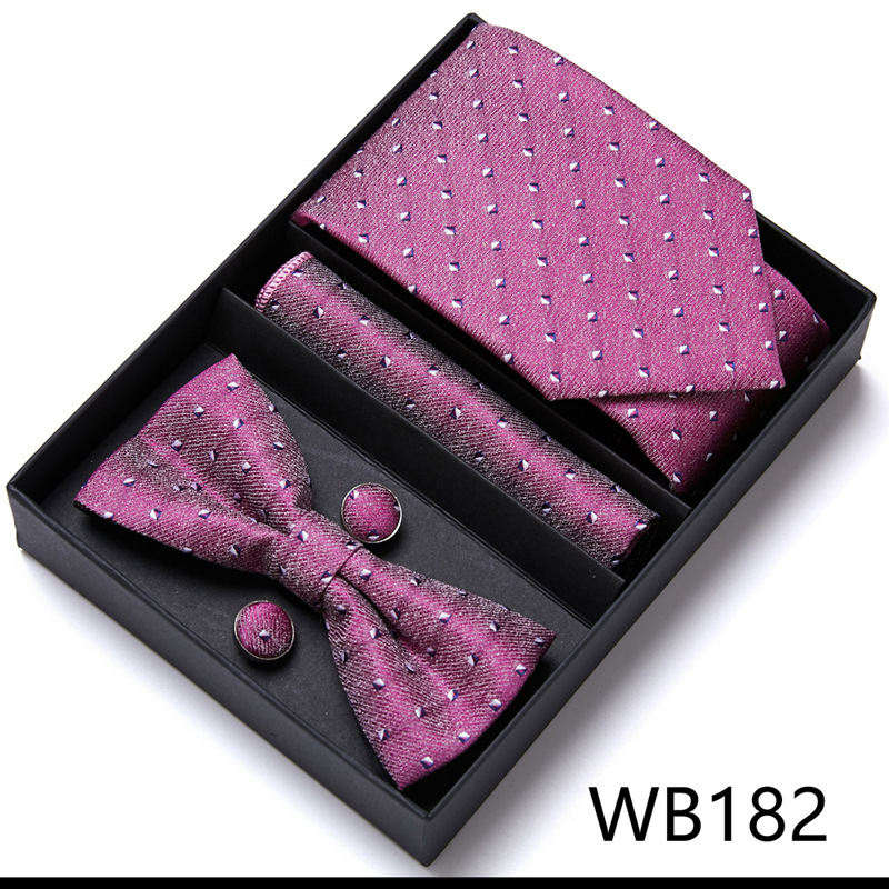 Picture of Men's tie bow tie set gift box 6 sets group tie business formal wedding tie manufacturers wholesale