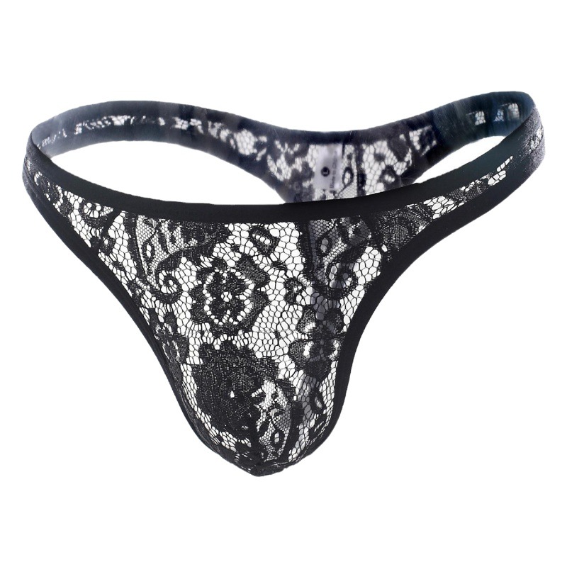 Men's sexy underwear Europe and the United States cross-border foreign trade lace transparent thong men's sexy underwear T pants wholesale generation