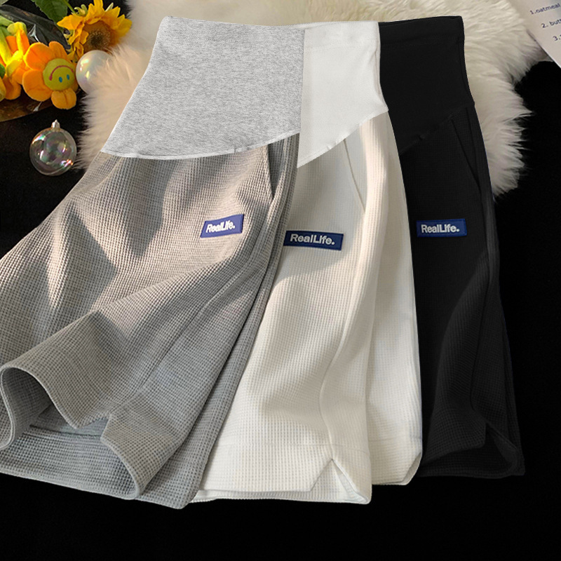 Picture of Waffle pregnant women's shorts summer wear casual straight loose breathable thin sports shorts summer