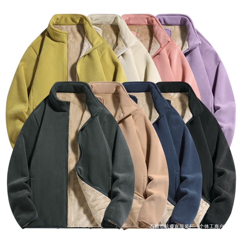 [2023 new] Austrian grain velvet coat couple's fleece coat camel hair women's men's coat thickened high quality