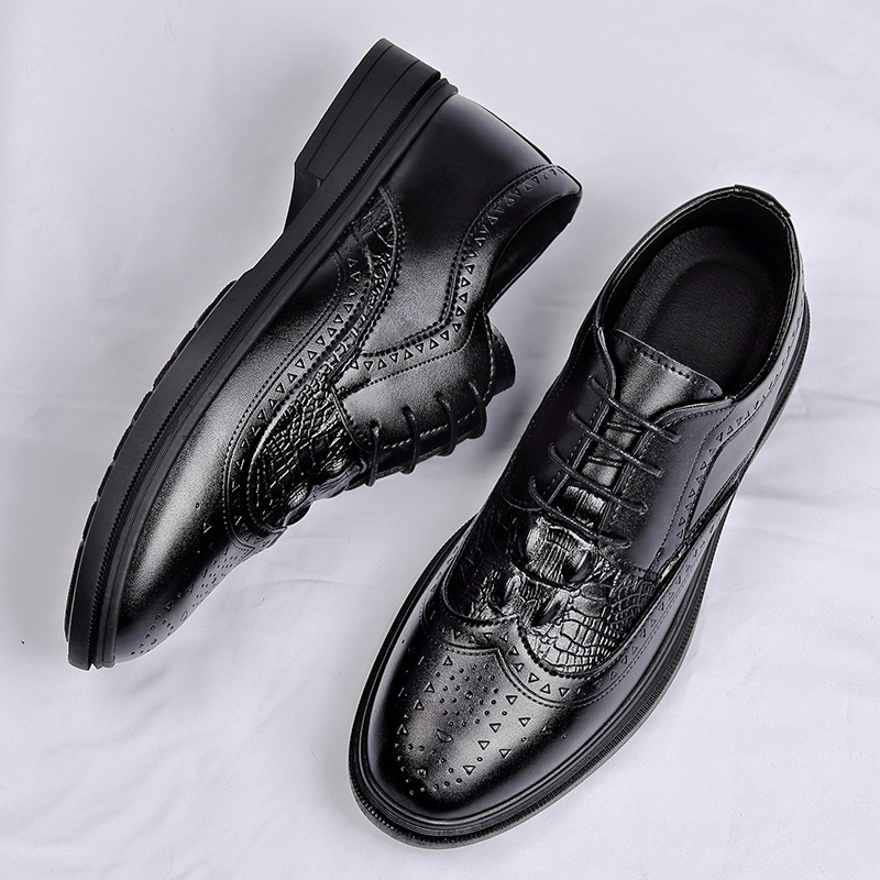 2025 New Spring Men's Shoes Cross-Border Business Casual British Brogue Leather Shoes Men's Wedding Shoes