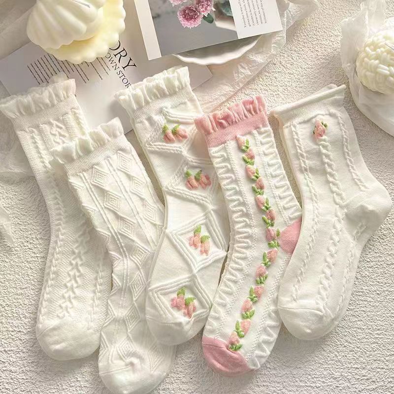 Mid-tube socks for children's summer New ins Korean-style trendy simple sports cute all-match long tube online popular spring and autumn socks