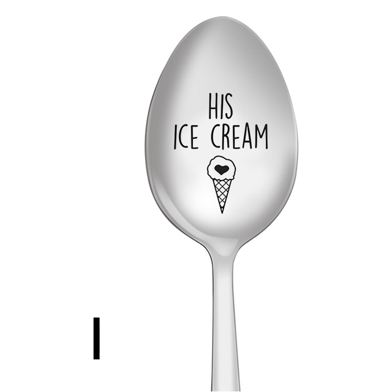 Long-Handled Stainless Steel Spoon, New Creative Mixing Spoon, Various Patterns and Engravings, Household Tableware Manufacturer Wholesale